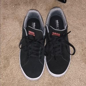 Adidas Black and Coral Neo Cloudfoam Sneakers